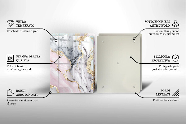 Cache plaque de cuisson Marbre pastel