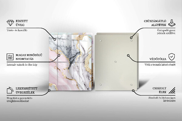 Cache plaque de cuisson Marbre pastel