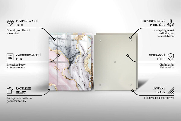 Cache plaque de cuisson Marbre pastel