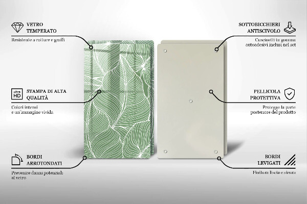 Cache plaque de cuisson Feuilles linéaires