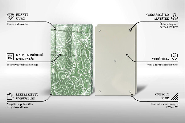 Cache plaque de cuisson Feuilles linéaires