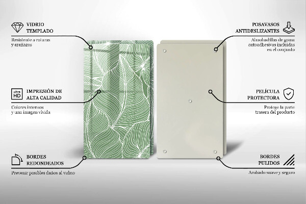 Cache plaque de cuisson Feuilles linéaires