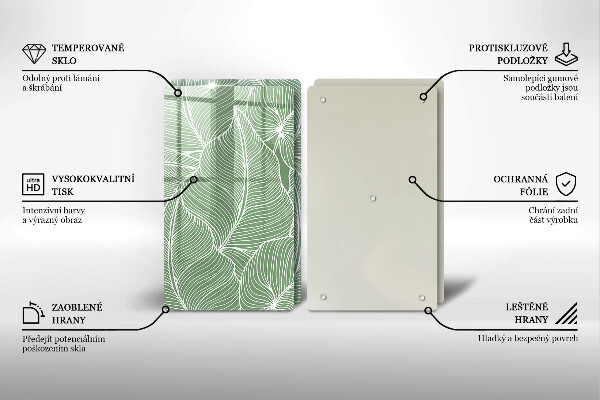 Cache plaque de cuisson Feuilles linéaires