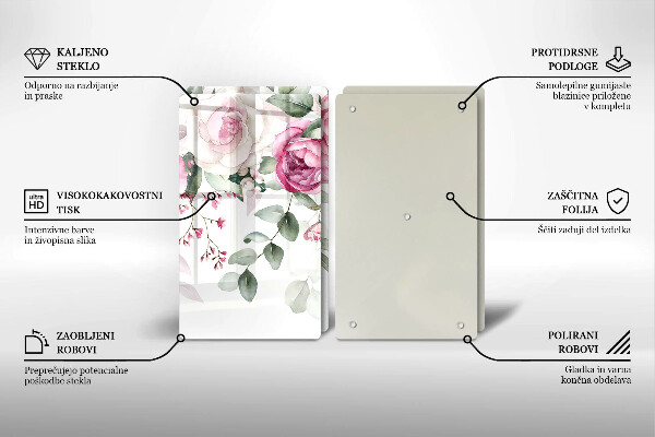 Cache plaque de cuisson Roses aquarelles