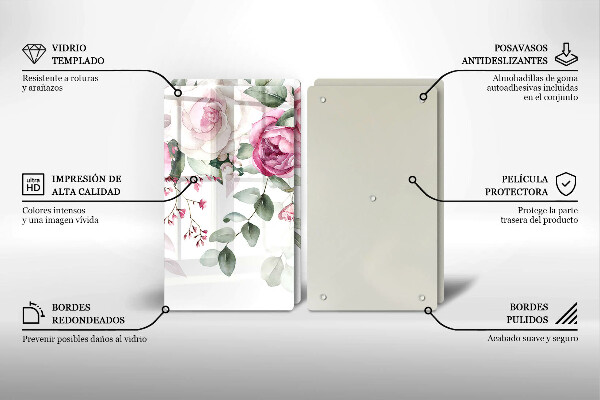 Cache plaque de cuisson Roses aquarelles