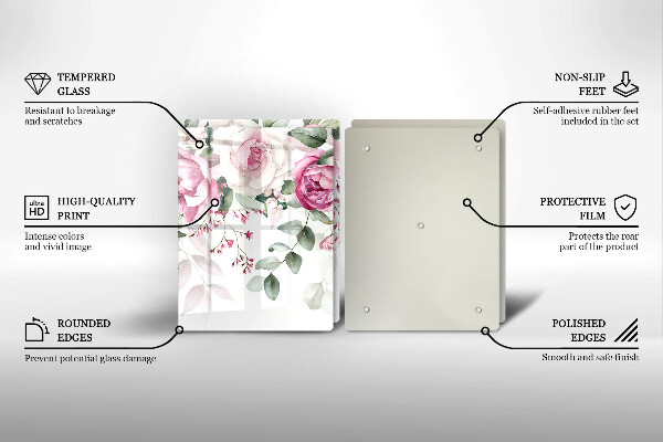 Cache plaque de cuisson Roses aquarelles