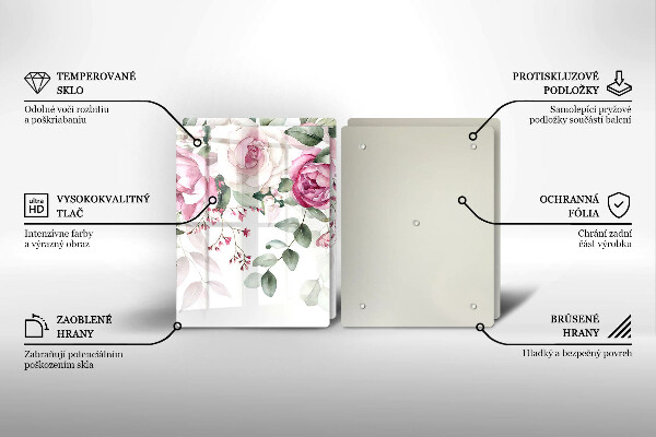 Cache plaque de cuisson Roses aquarelles