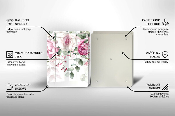 Cache plaque de cuisson Roses aquarelles