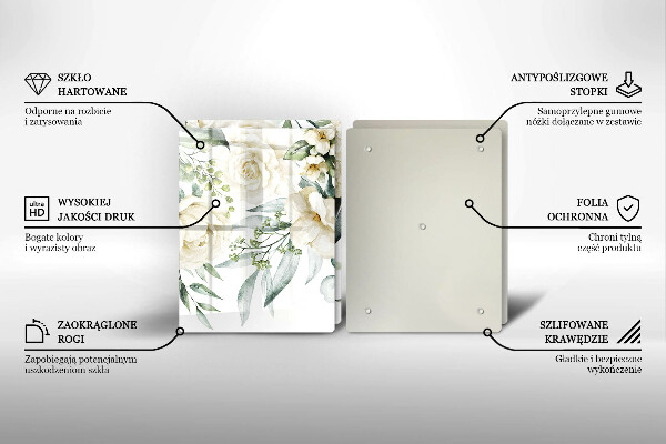 Cache plaque de cuisson Fleurs aquarelles