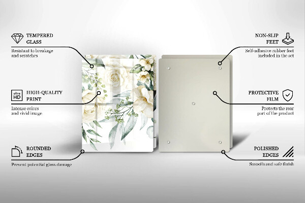 Cache plaque de cuisson Fleurs aquarelles