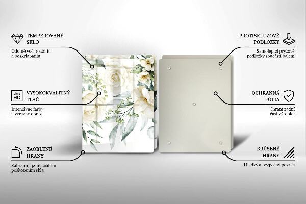 Cache plaque de cuisson Fleurs aquarelles