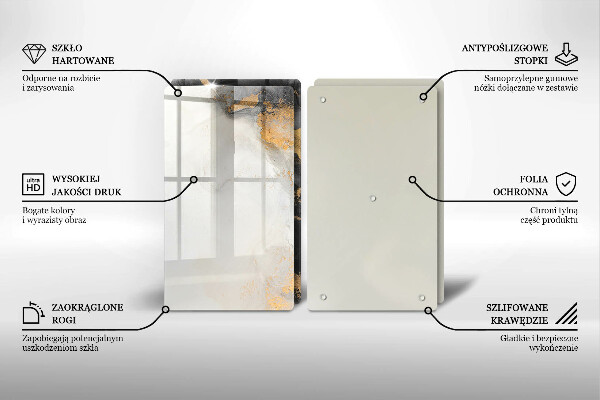 Cache plaque de cuisson Abstraction avec de l'or