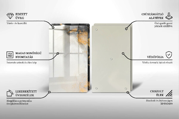 Cache plaque de cuisson Abstraction avec de l'or
