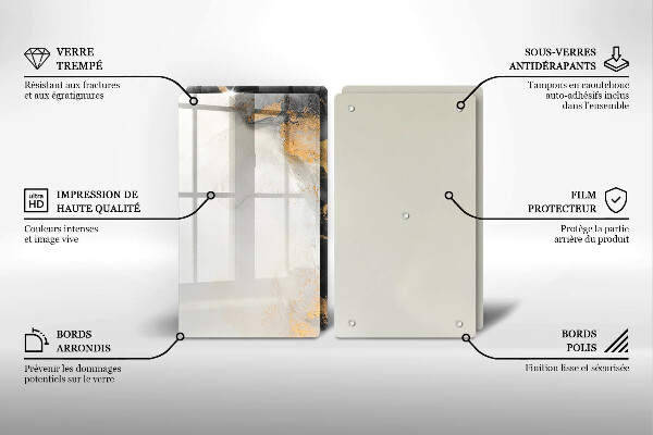 Cache plaque de cuisson Abstraction avec de l'or