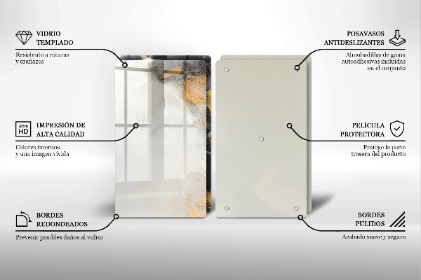 Cache plaque de cuisson Abstraction avec de l'or