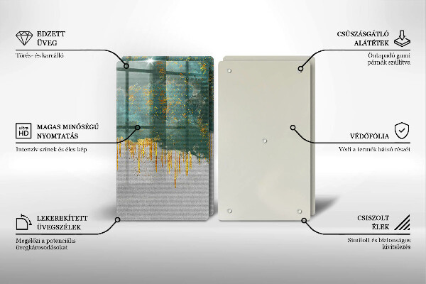 Cache plaque de cuisson Abstraction avec de l'or