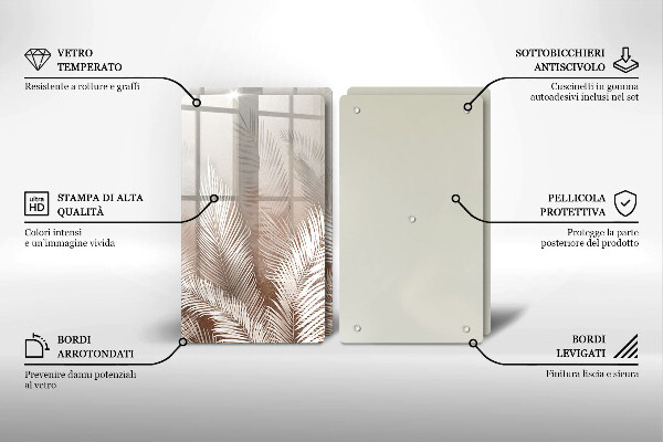 Cache plaque de cuisson Feuilles de végétation bohème