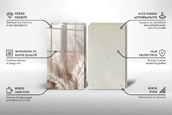 Cache plaque de cuisson Feuilles de végétation bohème