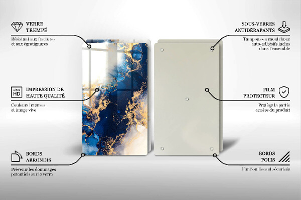 Cache plaque de cuisson Abstraction avec du bleu