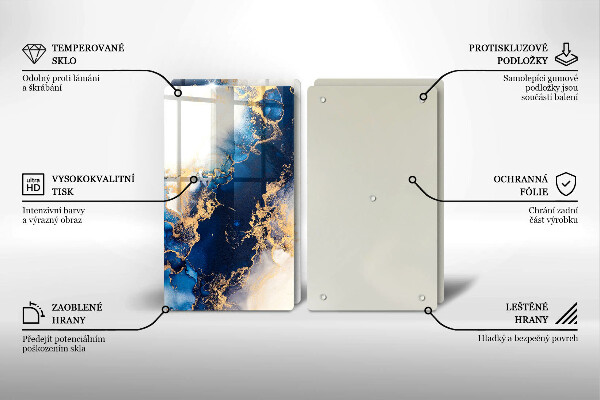 Cache plaque de cuisson Abstraction avec du bleu