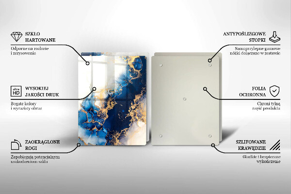 Cache plaque de cuisson Abstraction avec du bleu