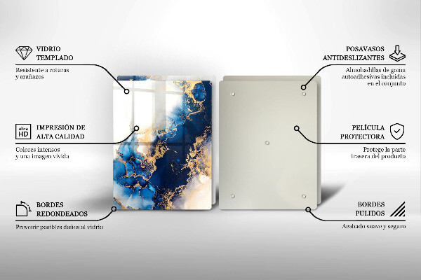 Cache plaque de cuisson Abstraction avec du bleu