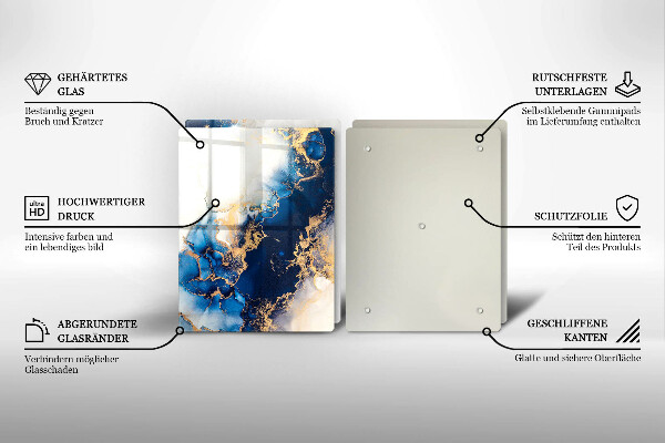 Cache plaque de cuisson Abstraction avec du bleu