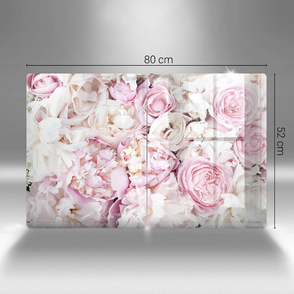Cache plaque de cuisson Bouquet de pivoines