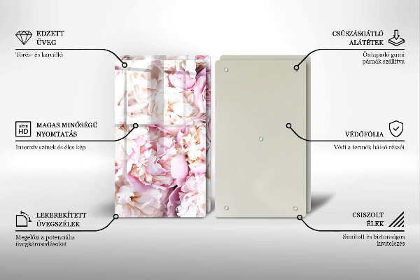 Cache plaque de cuisson Bouquet de pivoines