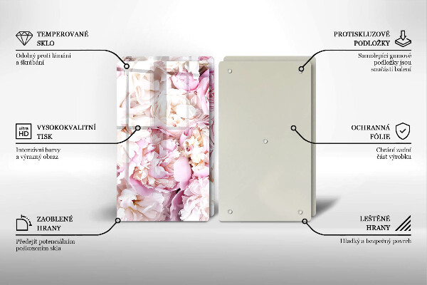 Cache plaque de cuisson Bouquet de pivoines