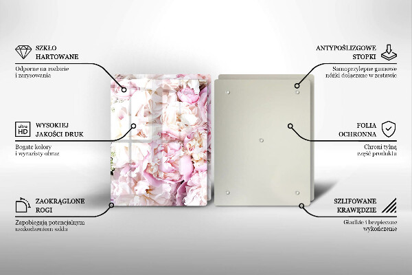 Cache plaque de cuisson Bouquet de pivoines