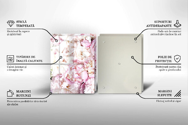 Cache plaque de cuisson Bouquet de pivoines