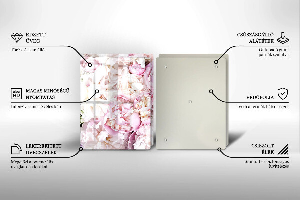 Cache plaque de cuisson Bouquet de pivoines