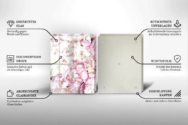 Cache plaque de cuisson Bouquet de pivoines