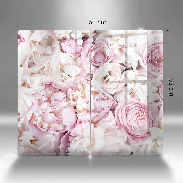 Cache plaque de cuisson Bouquet de pivoines