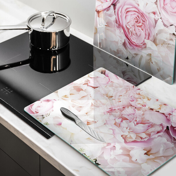Cache plaque de cuisson Bouquet de pivoines