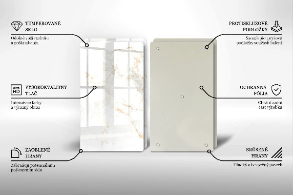 Cache plaque de cuisson Pierre de marbre élégante