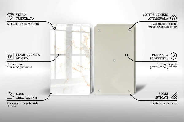 Cache plaque de cuisson Pierre de marbre élégante