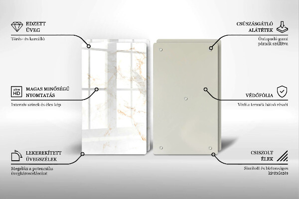 Cache plaque de cuisson Pierre de marbre élégante