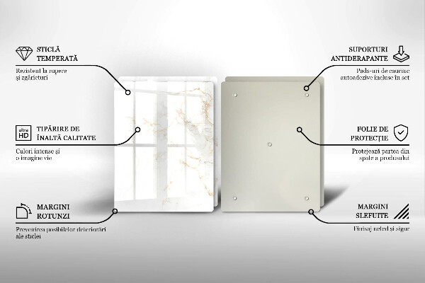 Cache plaque de cuisson Pierre de marbre élégante
