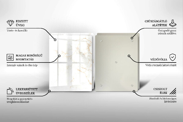Cache plaque de cuisson Pierre de marbre élégante