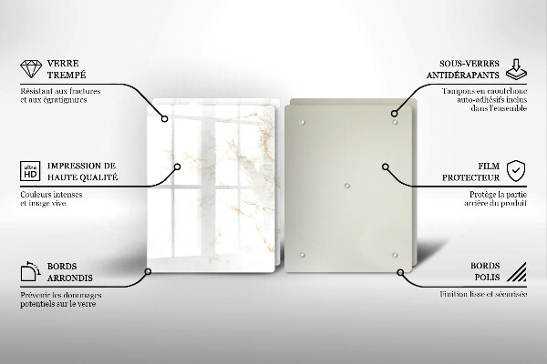 Cache plaque de cuisson Pierre de marbre élégante