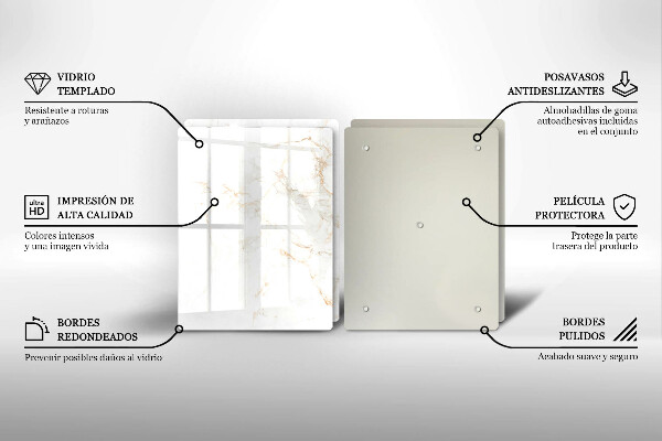 Cache plaque de cuisson Pierre de marbre élégante