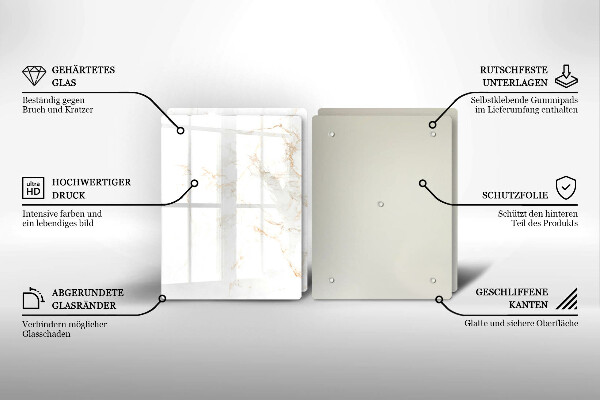 Cache plaque de cuisson Pierre de marbre élégante