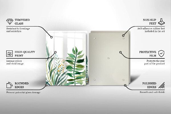 Cache plaque de cuisson Illustration de feuilles de plantes