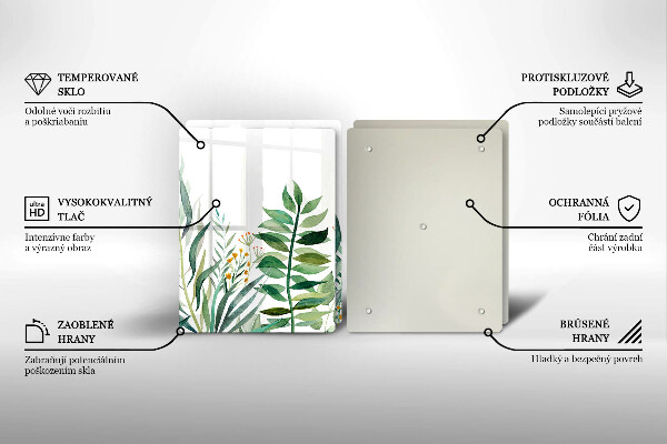 Cache plaque de cuisson Illustration de feuilles de plantes