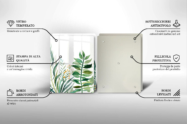 Cache plaque de cuisson Illustration de feuilles de plantes