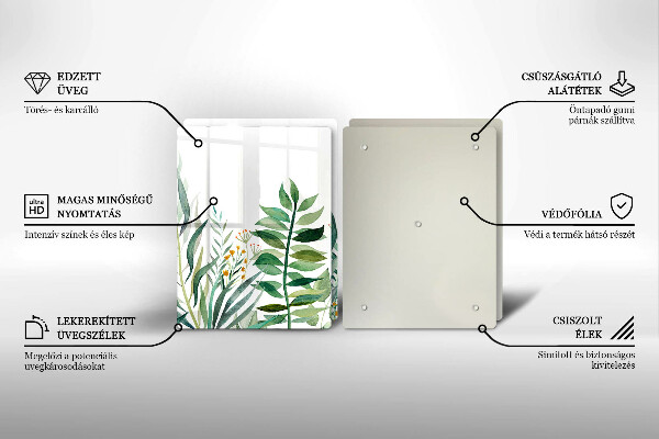 Cache plaque de cuisson Illustration de feuilles de plantes