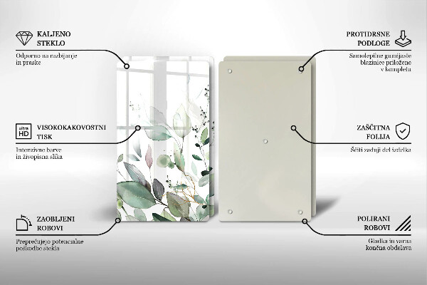 Cache plaque de cuisson Plantes aquarelles