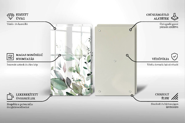 Cache plaque de cuisson Plantes aquarelles